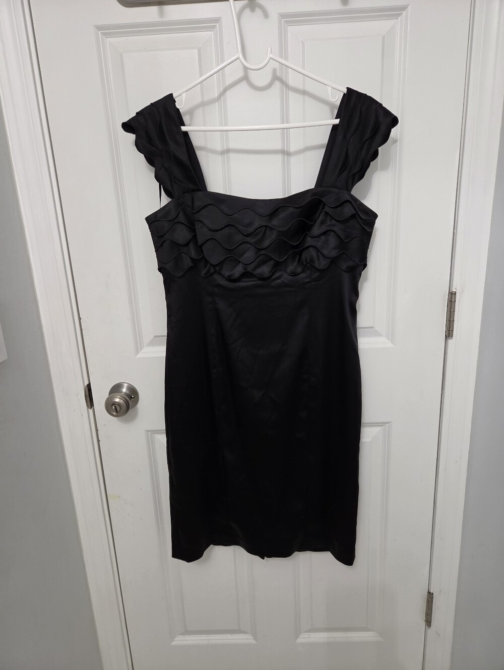 Jones New York Black Ruffle-Detail Sleeveless Mini Dress Petite Size 10P